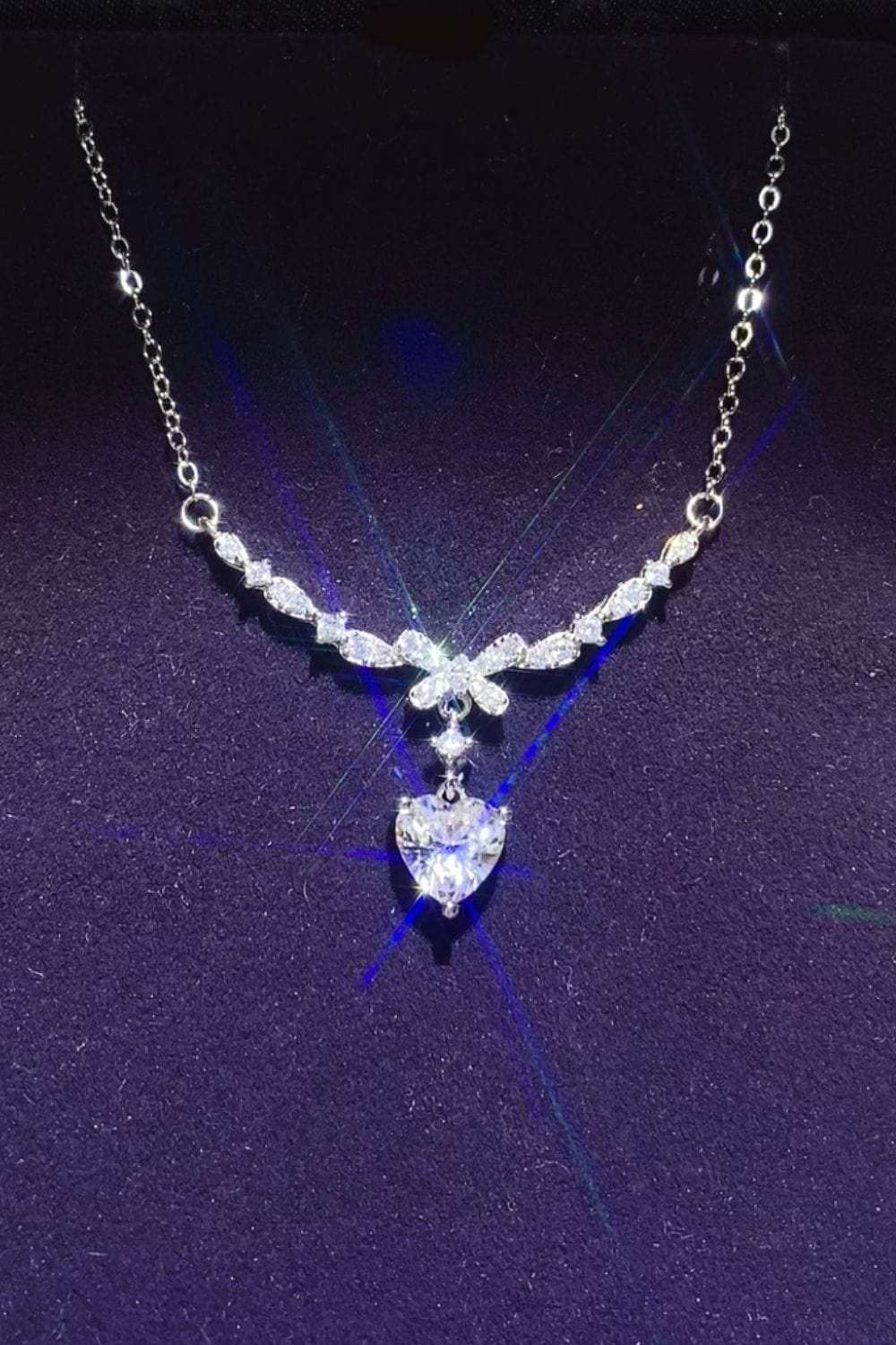 1 Carat 925 Sterling Silver Moissanite Necklace - Trendsi - Flyclothing LLC