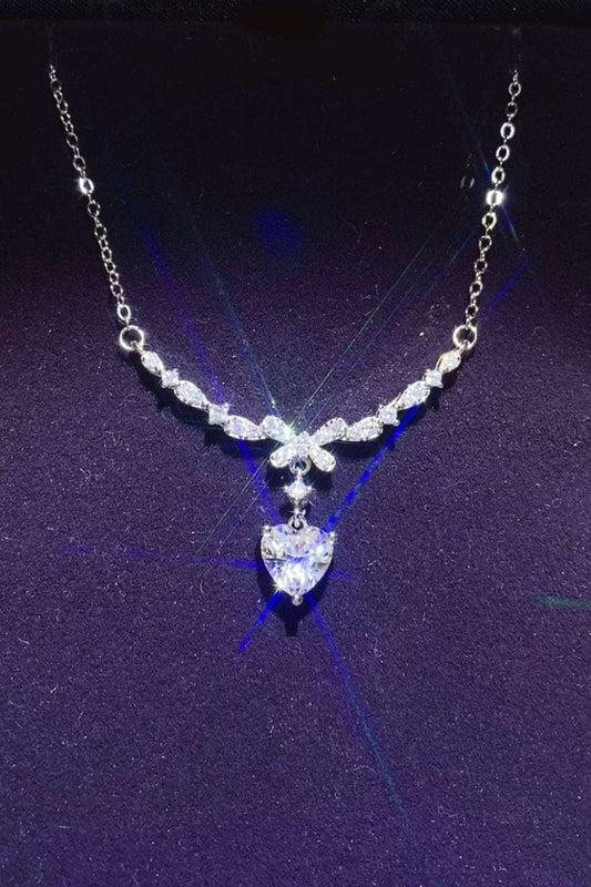 1 Carat 925 Sterling Silver Moissanite Necklace - Trendsi - Flyclothing LLC