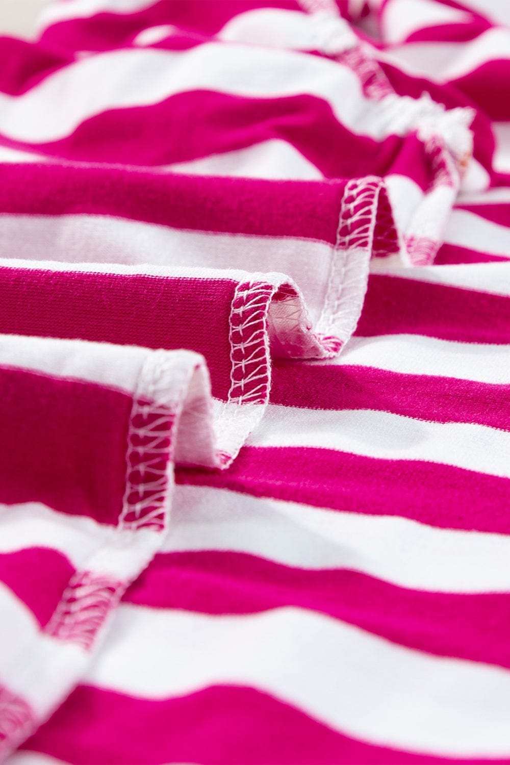 Ruffled Striped Round Neck Cap Sleeve Blouse - Trendsi - Flyclothing LLC