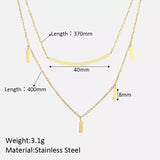 18K Gold-Plated Double Layered Necklace - Trendsi - Flyclothing LLC