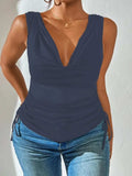 Side Drawstring Ruched Tank - Trendsi - Flyclothing LLC