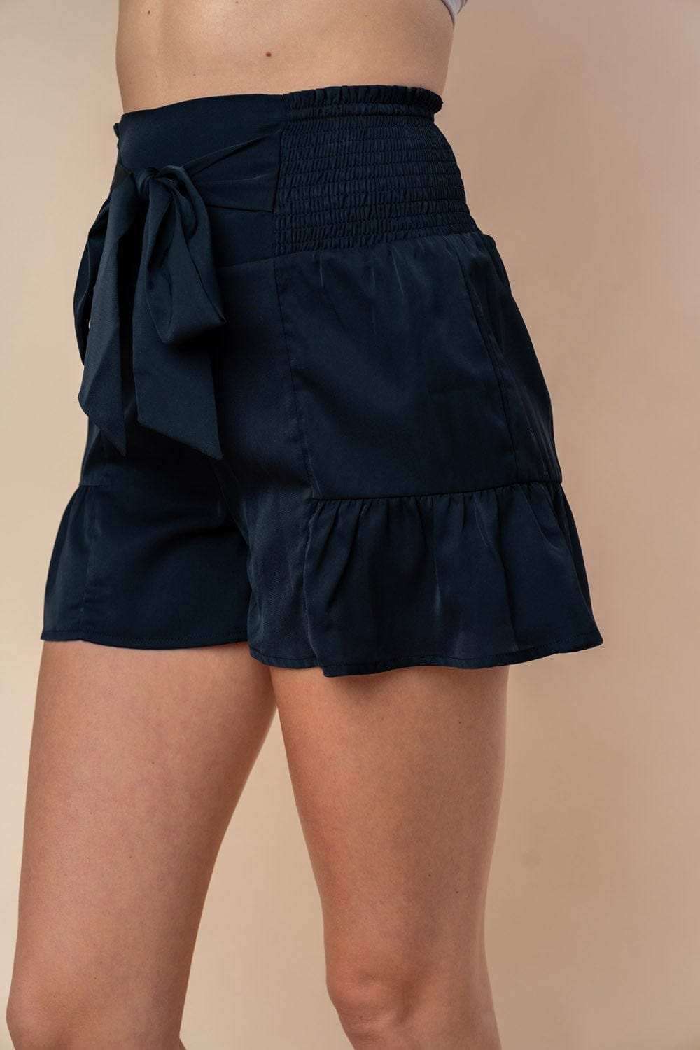 White Birch Full Size High Waisted Smocked Shorts - Trendsi - Flyclothing LLC