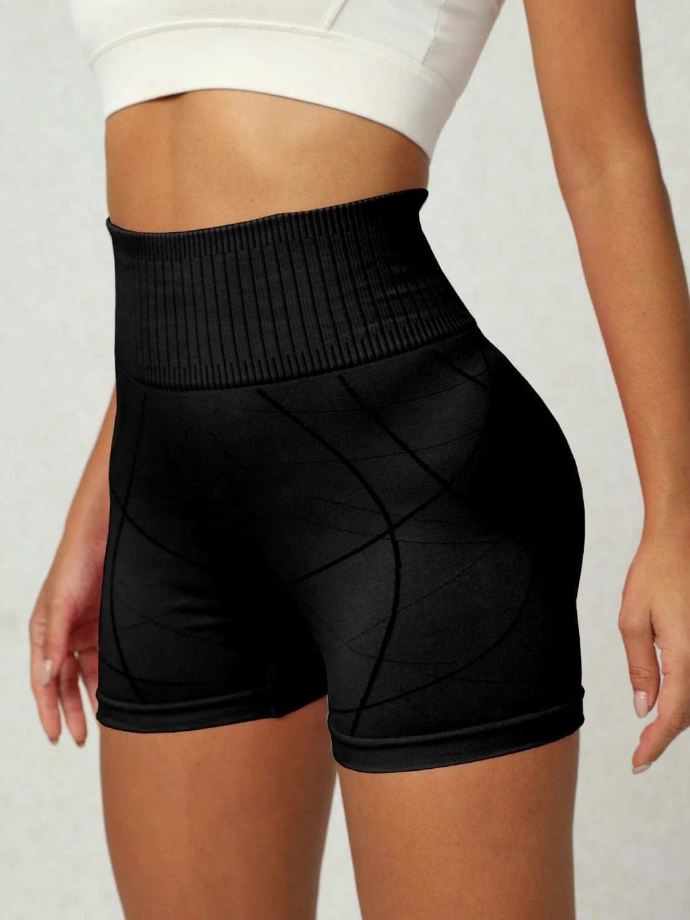 High Waist Active Shorts - Trendsi - Flyclothing LLC