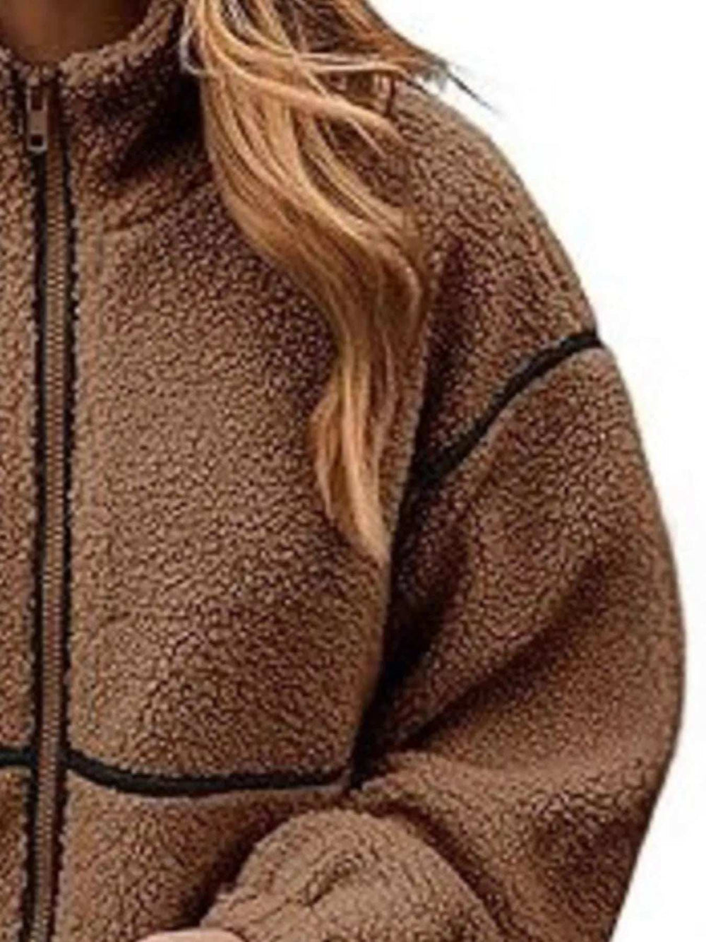 Cozy Sherpa Fleece Zip-Up Jacket - Trendsi - Flyclothing LLC