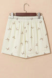 Bow Print Lace Drawstring Casual Shorts - Trendsi - Flyclothing LLC