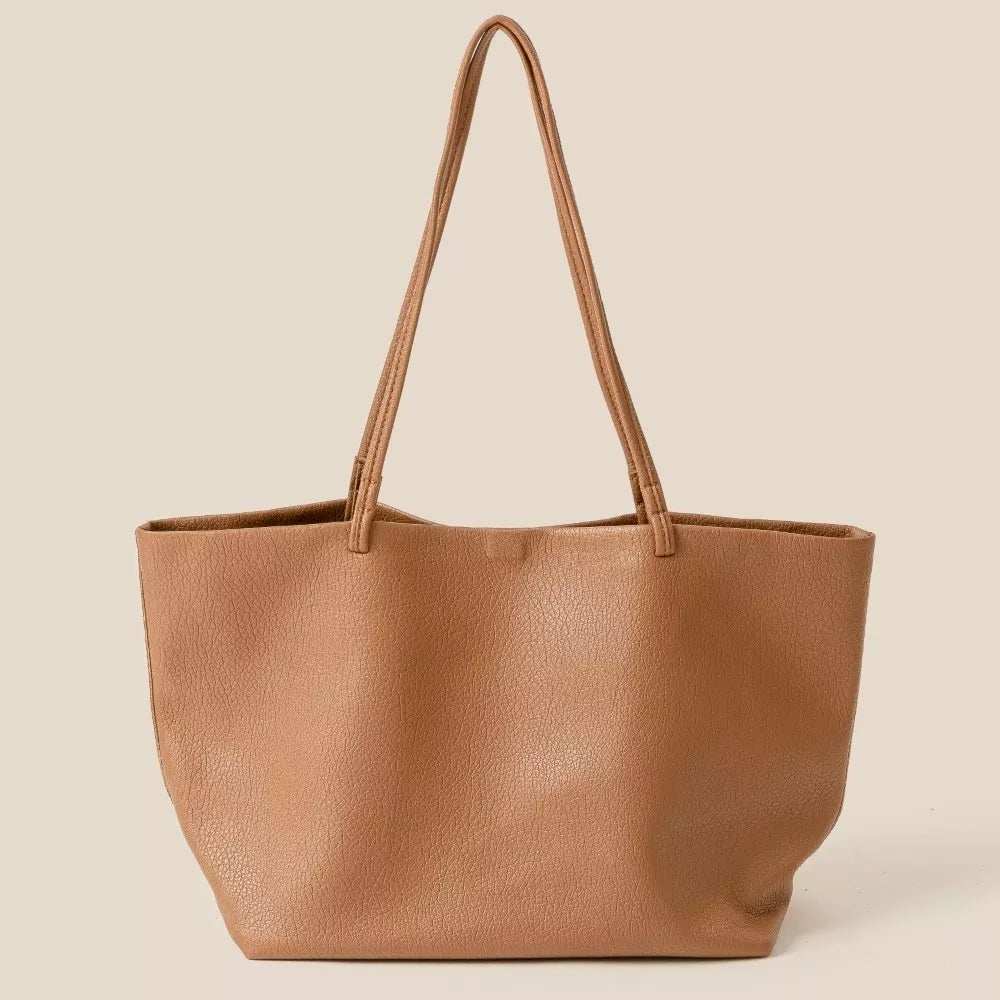 Fame Soft Solid Color Tote Bag - Trendsi - Flyclothing LLC