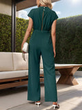 Cutout Cap Sleeve Wide Leg Jumpsuit - Trendsi - Flyclothing LLC