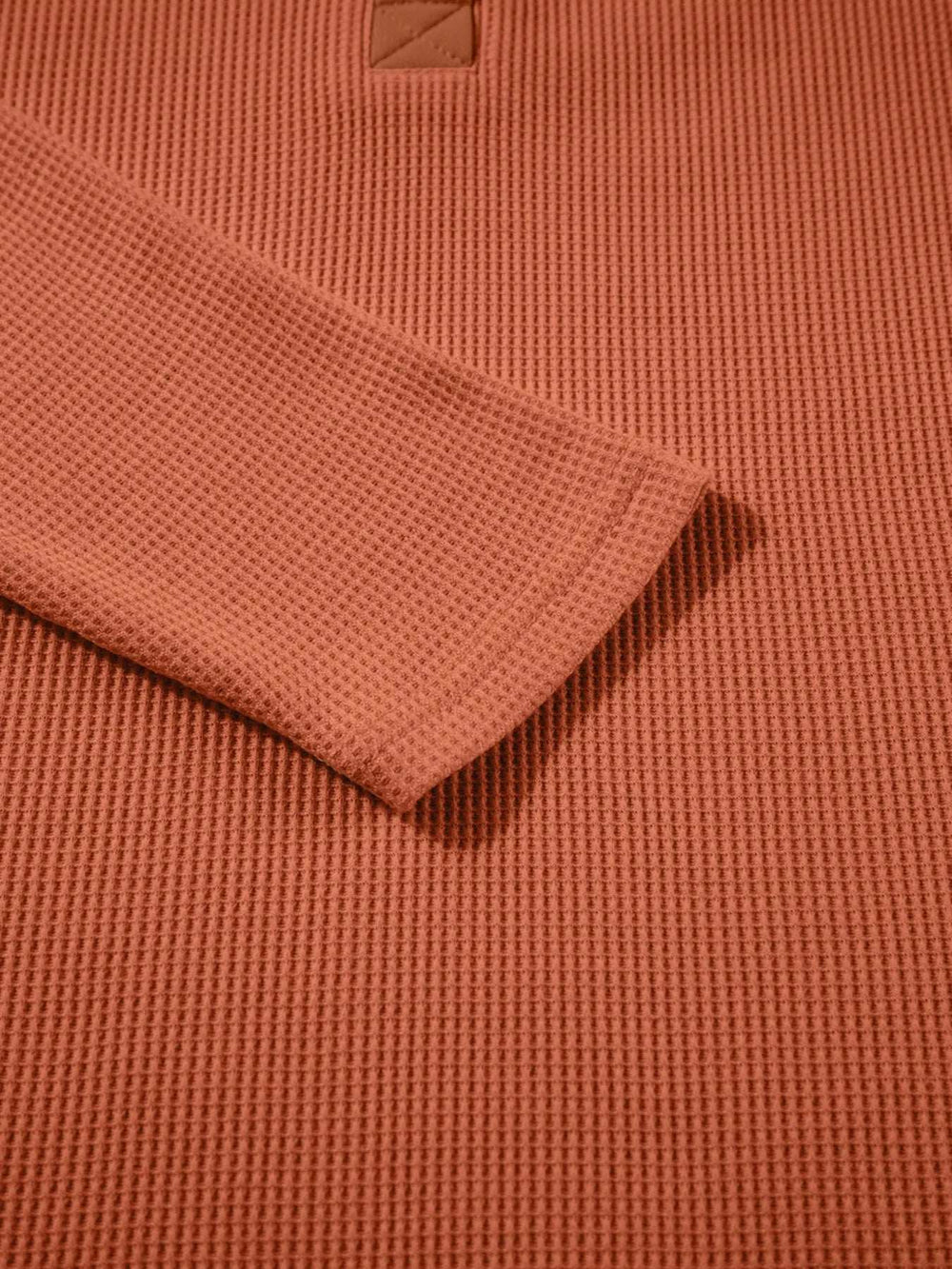 Long Sleeve Thermal Knit Polo Top - Trendsi - Flyclothing LLC