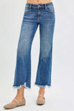 RISEN Full Size Mid Rise Crop Straight Jeans Plus Size - Trendsi - Flyclothing LLC