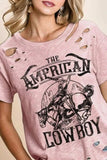 BiBi Cotton Slub Laser Top American Cow Boy Graphic - Trendsi - Flyclothing LLC
