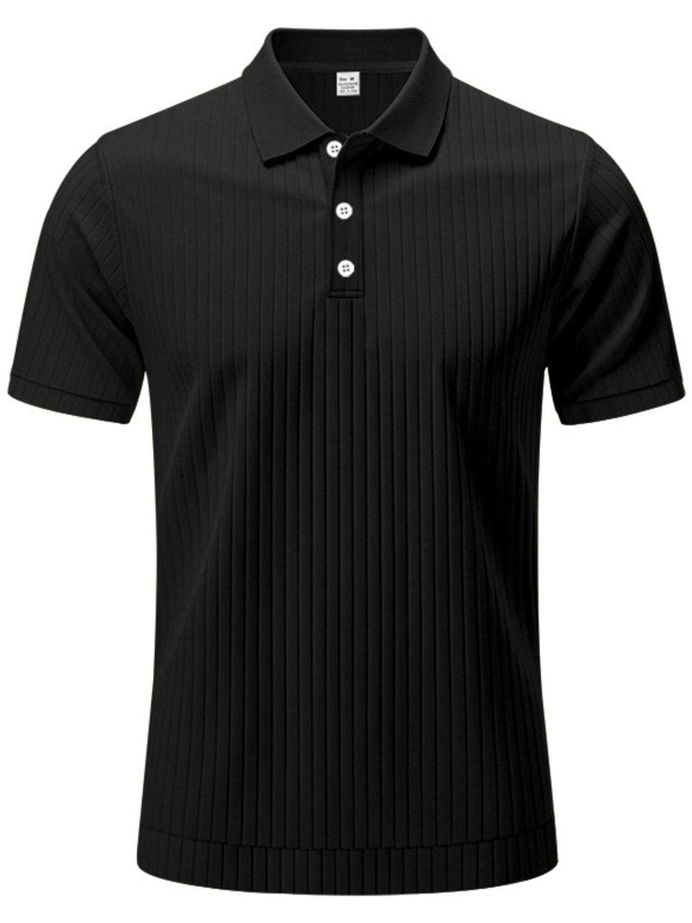 Men's Full Size Ribbed Short Sleeve Polo Plus Size - Trendsi - Flyclothing LLC