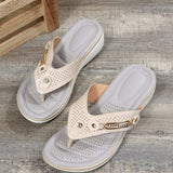 Toe Post Wedge Sandals - Trendsi - Flyclothing LLC