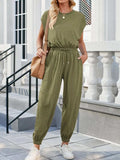 Backless Drawstring Waist Jumpsuit - Trendsi - Flyclothing LLC