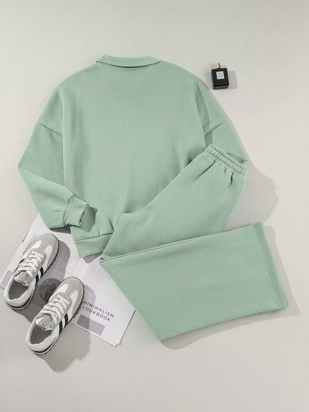 Drop Shoulder Zip Up Jacket and Drawstring Pants Active 2pcs Set - Trendsi - Flyclothing LLC