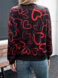 Heart Dropped Shoulder Long Sleeve Sweatshirt - Trendsi - Flyclothing LLC