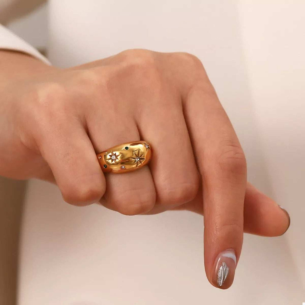 18K Gold-Plated Zircon Ring - Trendsi - Flyclothing LLC