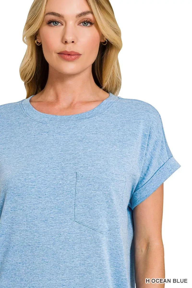 Zenana Round Neck Short Sleeve Midi Dress - Trendsi - Flyclothing LLC