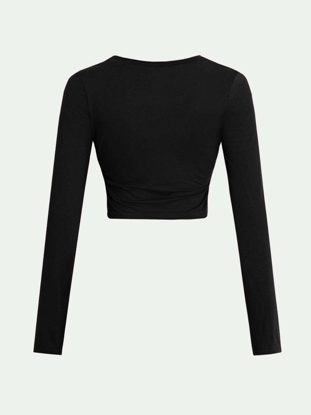 Round Neck Long Sleeve Cropped T-Shirt - Trendsi - Flyclothing LLC