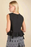 VERY J Side Tie Detail Ruffled Sleeveless Top - Trendsi - Flyclothing LLC