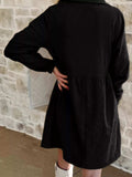 Casual Corduroy Button Detail Mini Dress - Trendsi - Flyclothing LLC