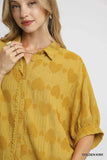 Umgee Jacquard Heart Collared Shirt - Trendsi - Flyclothing LLC