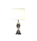 24" Silver Crystal Standard Table Lamp With White Shade - Homeroots