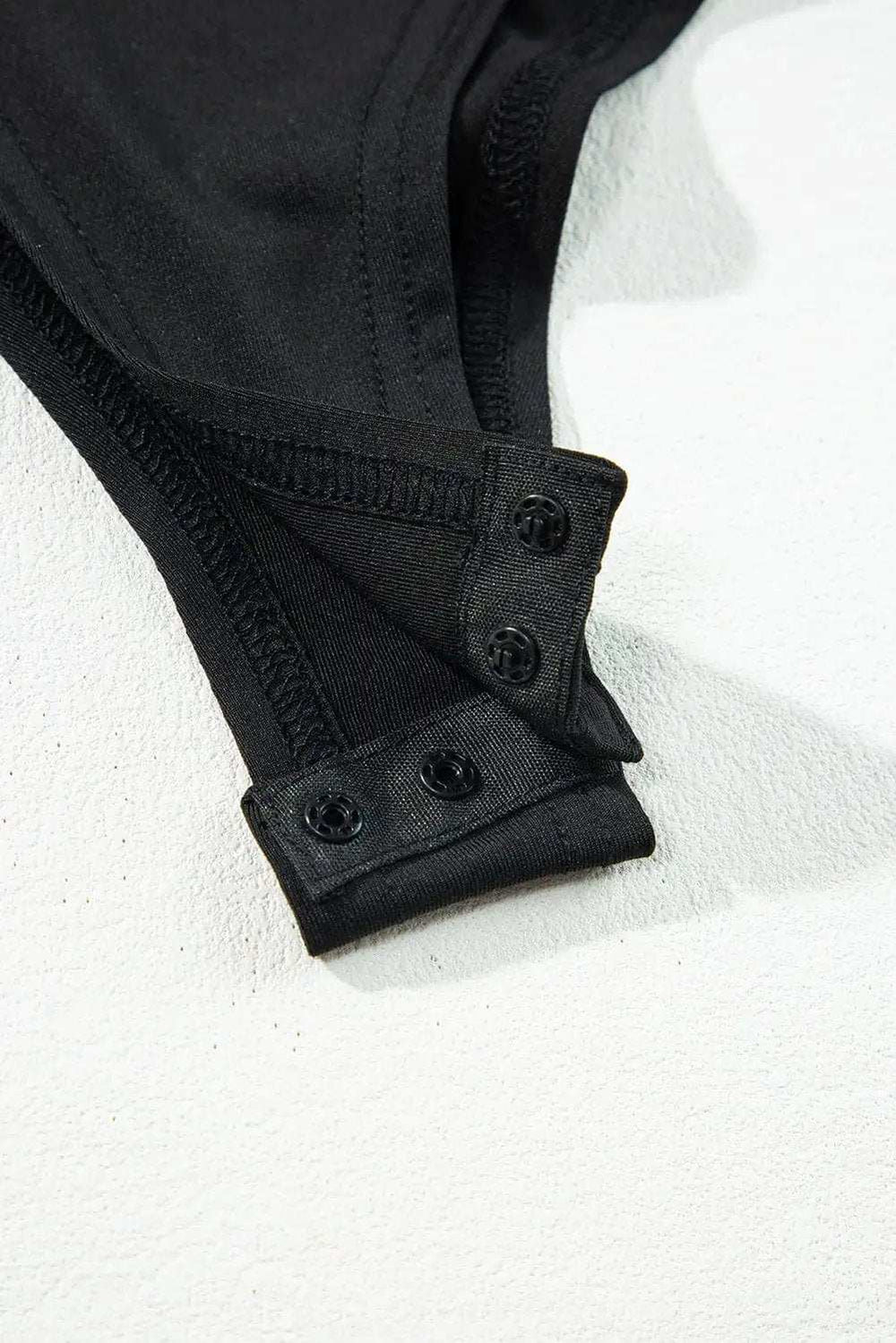 Eyelet Lace Long Sleeve Bodysuit - Trendsi - Flyclothing LLC