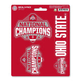 Official Ohio State 2024 National Champions Logo 5” x 6.25” Decal 3-pk - Ohio State Buckeyes - Flyclothing LLC