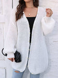 Open Front Long Sleeve Cardigan - Trendsi - Flyclothing LLC