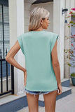 Corded Rib Round Neck T-Shirt - Trendsi - Flyclothing LLC
