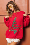 BiBi Sequin Star Tinsel Christmas Sweater - Trendsi - Flyclothing LLC