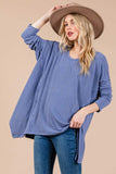 Ces Femme Asymmetrical Long Sleeve top - Trendsi - Flyclothing LLC