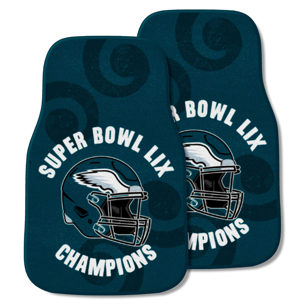 Philadelphia Eagles Super Bowl LIX Champions 2-pc Carpet Car Mat Set - Philadelphia Eagles - Flyclothing LLC
