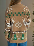 Christmas Element Round Neck Long Sleeve Sweater - Trendsi - Flyclothing LLC