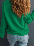 Sequin Letter Graphic Father Christmas Patched Sleeve Drop Shoulder Sweatshirt - Trendsi - Flyclothing LLC