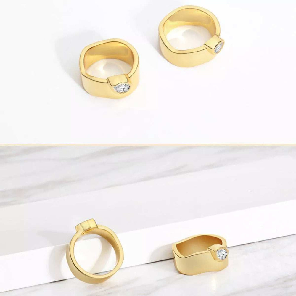 18K Gold-Plated Minimalist Design Ring - Trendsi - Flyclothing LLC