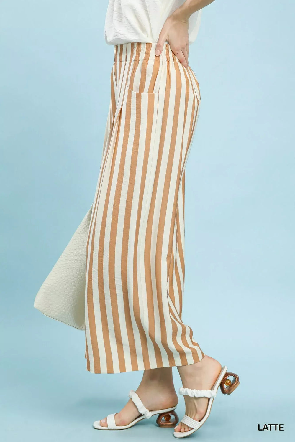 Umgee Vertical Stripe Wide Leg Pants - Trendsi - Flyclothing LLC