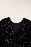 Sequin Round Neck Long Sleeve Blouse - Trendsi - Flyclothing LLC