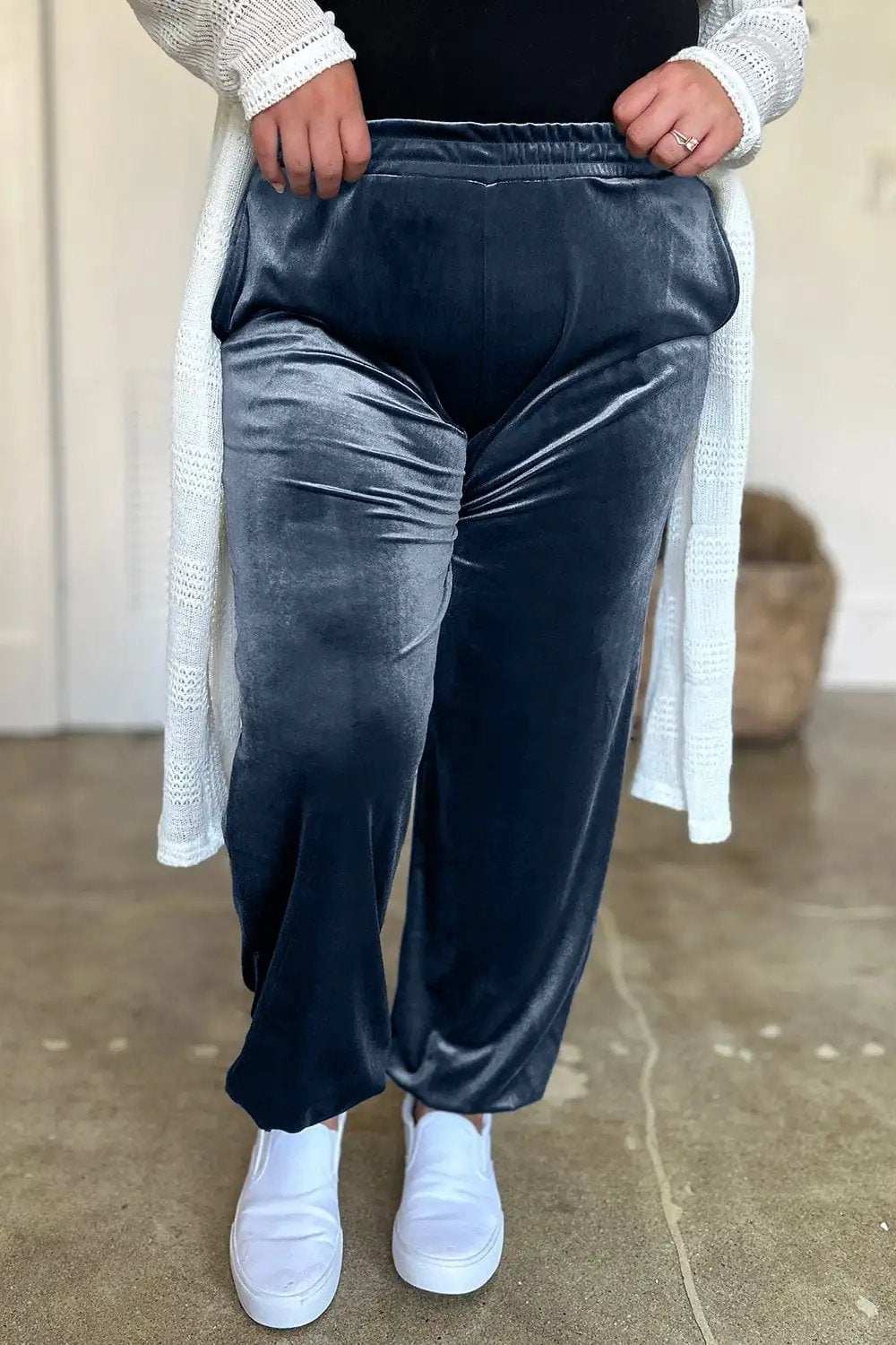 Pocketed Elastic Waist Joggers - Trendsi - Flyclothing LLC