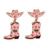 Cowgirl Hat and Boot Dangle Earrings - Trendsi - Flyclothing LLC