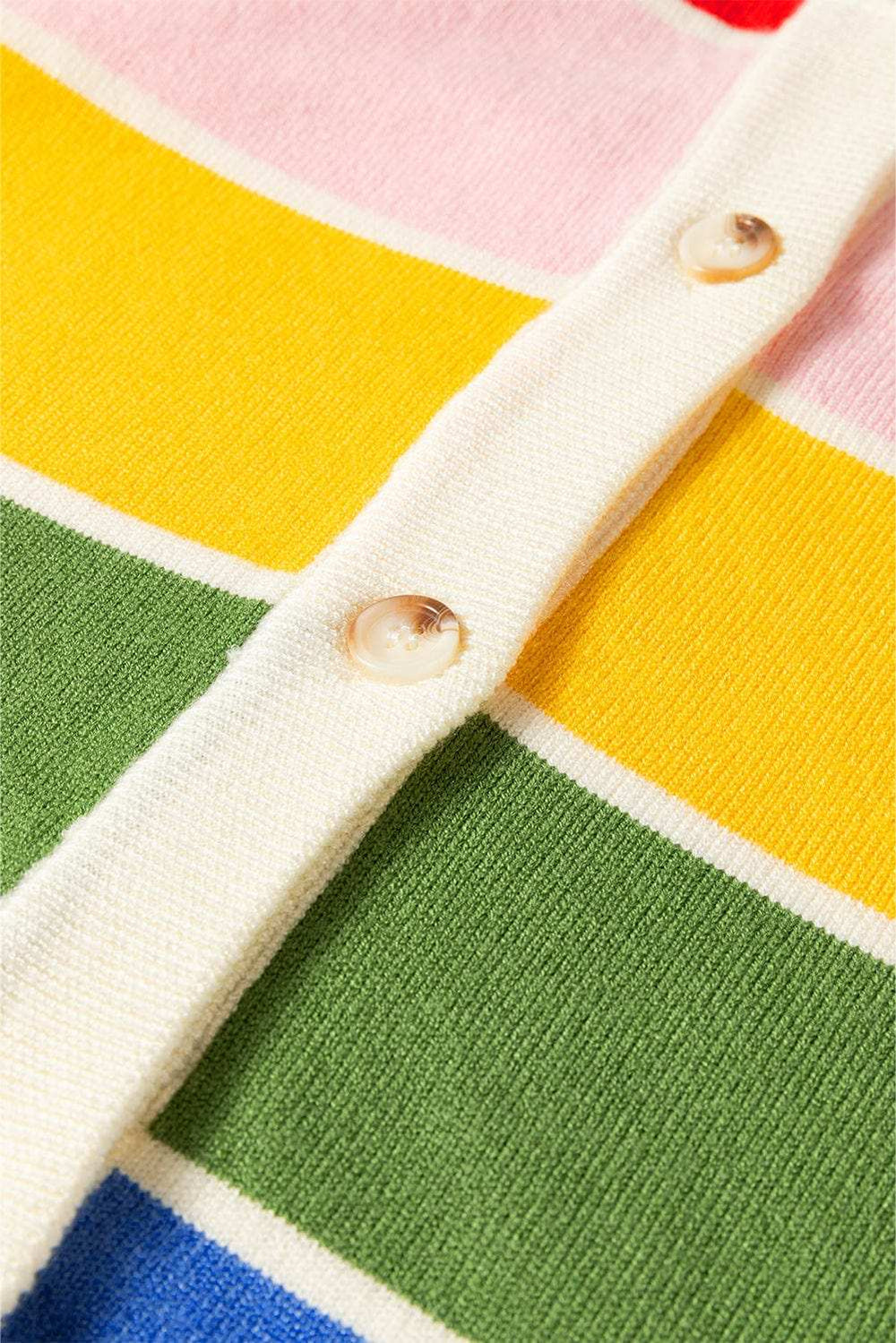 Contrast Button Down Long Sleeve Cardigan - Trendsi - Flyclothing LLC