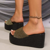 Open Toe Wedge Sandals - Trendsi - Flyclothing LLC