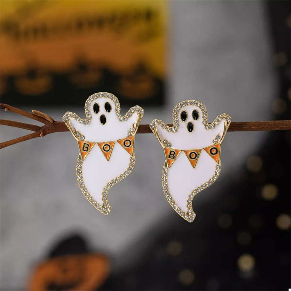 Halloween Ghost and Pumpkin Dangle Earrings - Trendsi - Flyclothing LLC