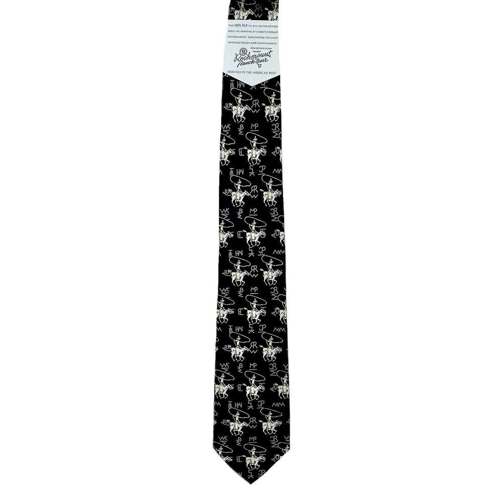 Rockmount Ranch Ware Roper & Brands Black Western Silk Tie - Rockmount Clothing - Flyclothing LLC