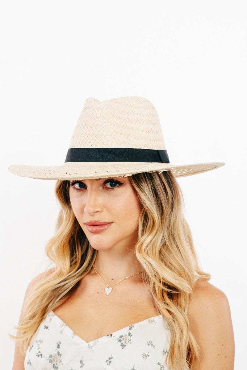 Fame Basket Weave Straw Sun Hat - Trendsi - Flyclothing LLC