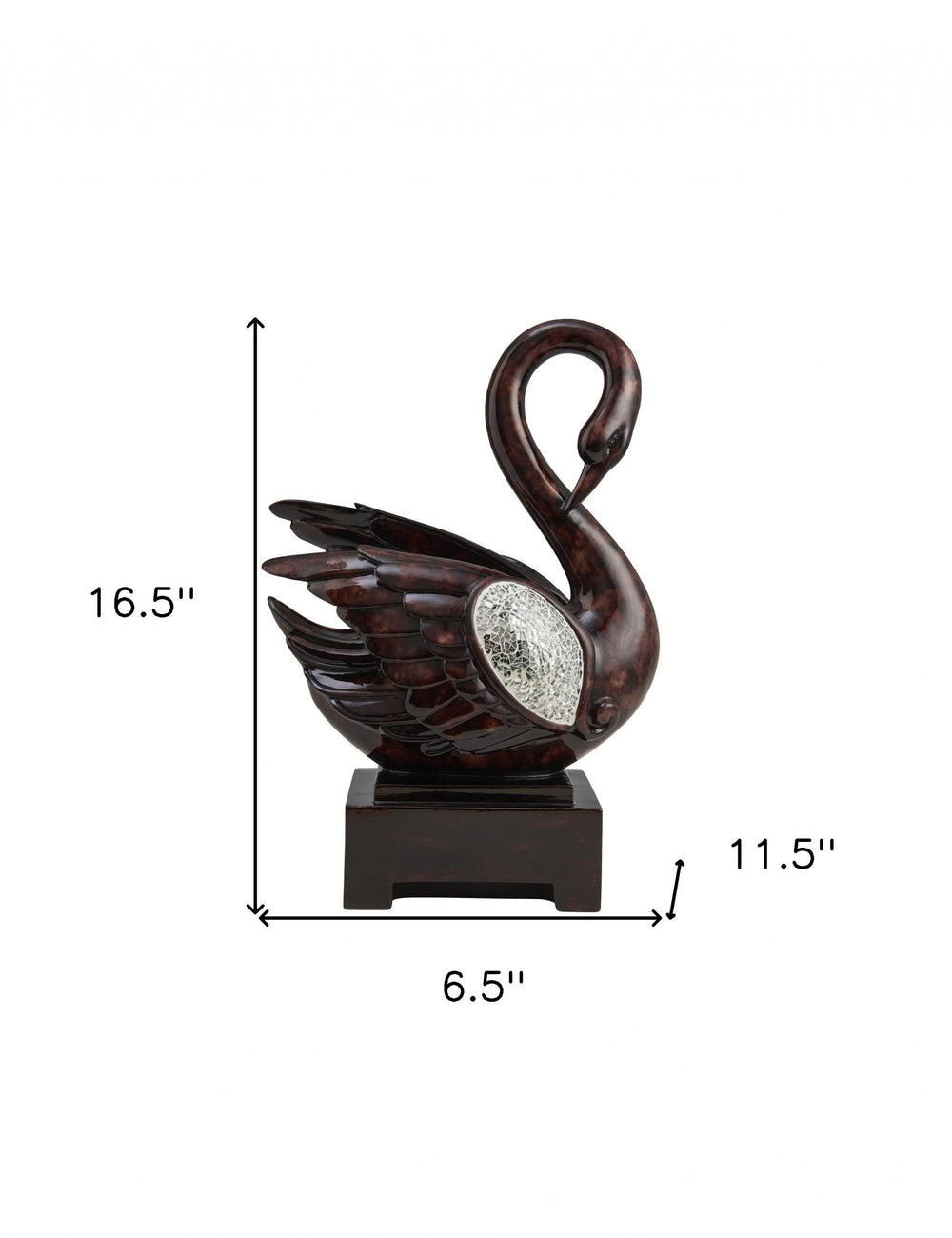 17" Marbleized Cherry Brown Dove Figurine Sculpture - Homeroots