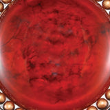 21" Red And Brown Round Polyresin Decorative Plaque - Homeroots