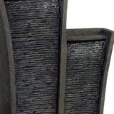 41" Grey Polyresin Tower Indoor Outdoor Tabletop Fountain - Homeroots