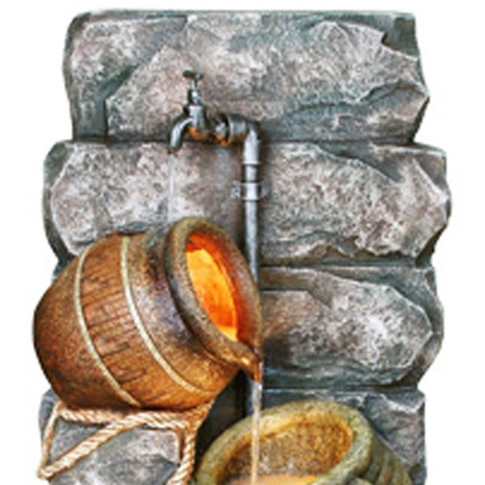 43" Brown/Orange Polyresin Sculpture - Homeroots