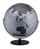 21" Black And Silver Modern Polyresin Globe - Homeroots